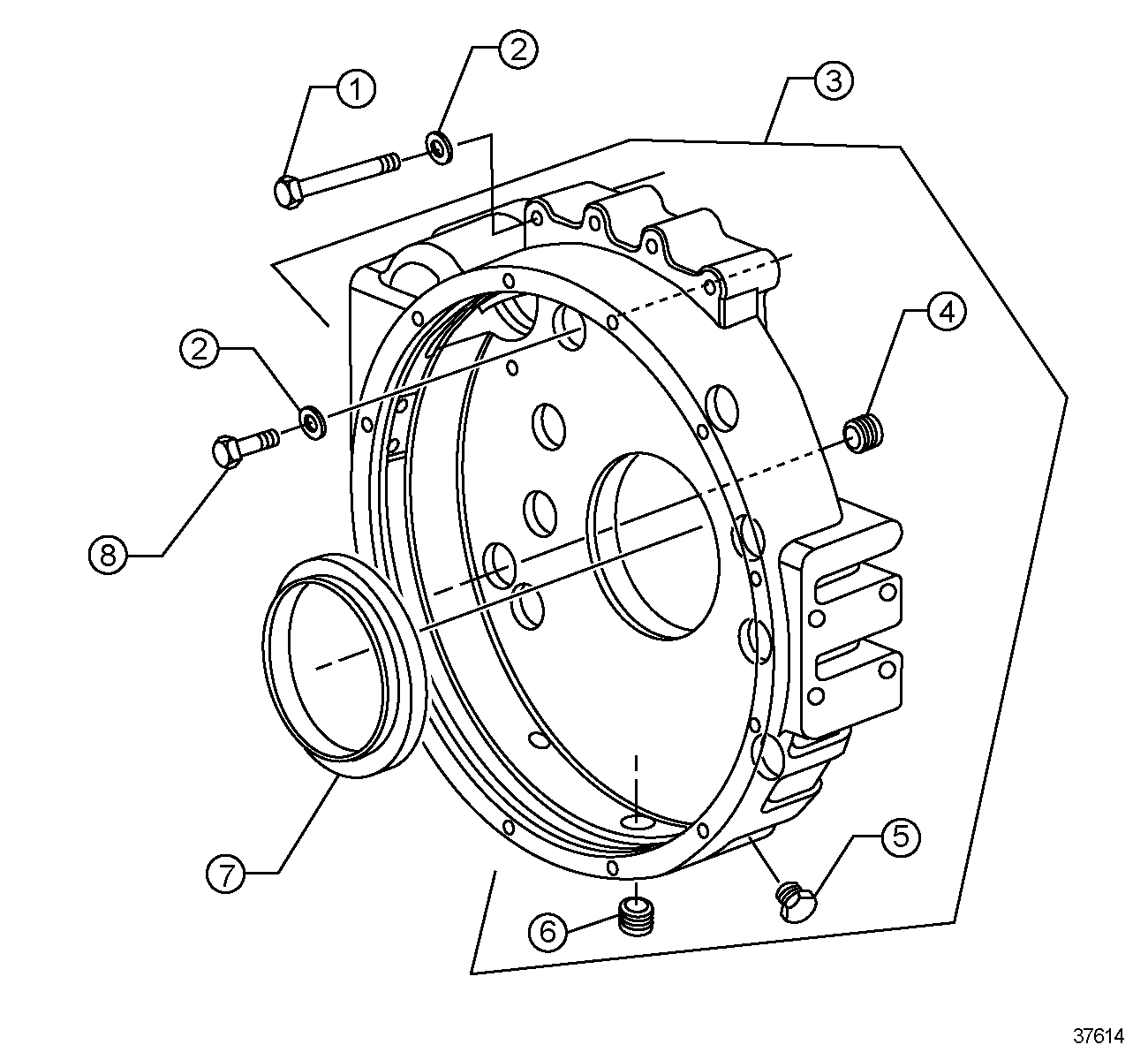 DETROIT SERIES 50 Flywheel, Housing #734