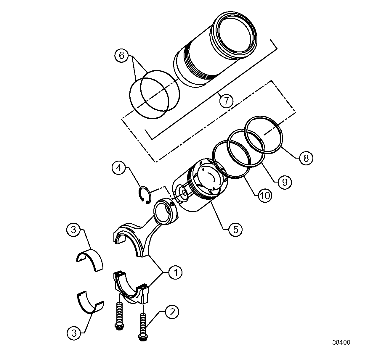 DETROIT SERIES 4000 Connecting Rod and Piston #671