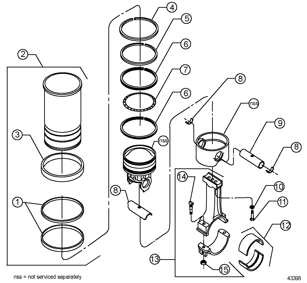 DETROIT SERIES 50 Connecting Rod and Piston #709
