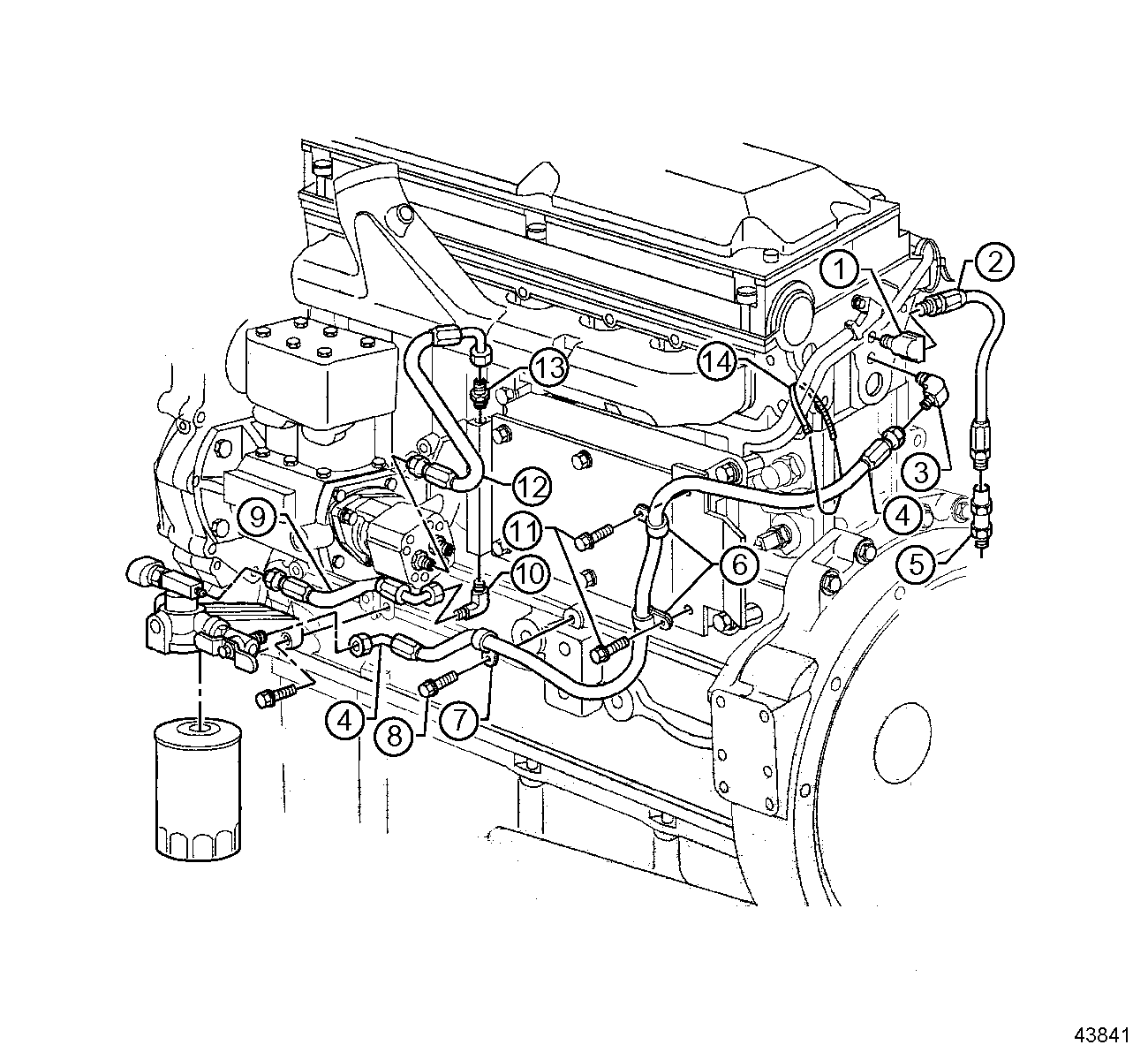 DETROIT SERIES 50 Fuel Lines and Fuel Cooler #2094