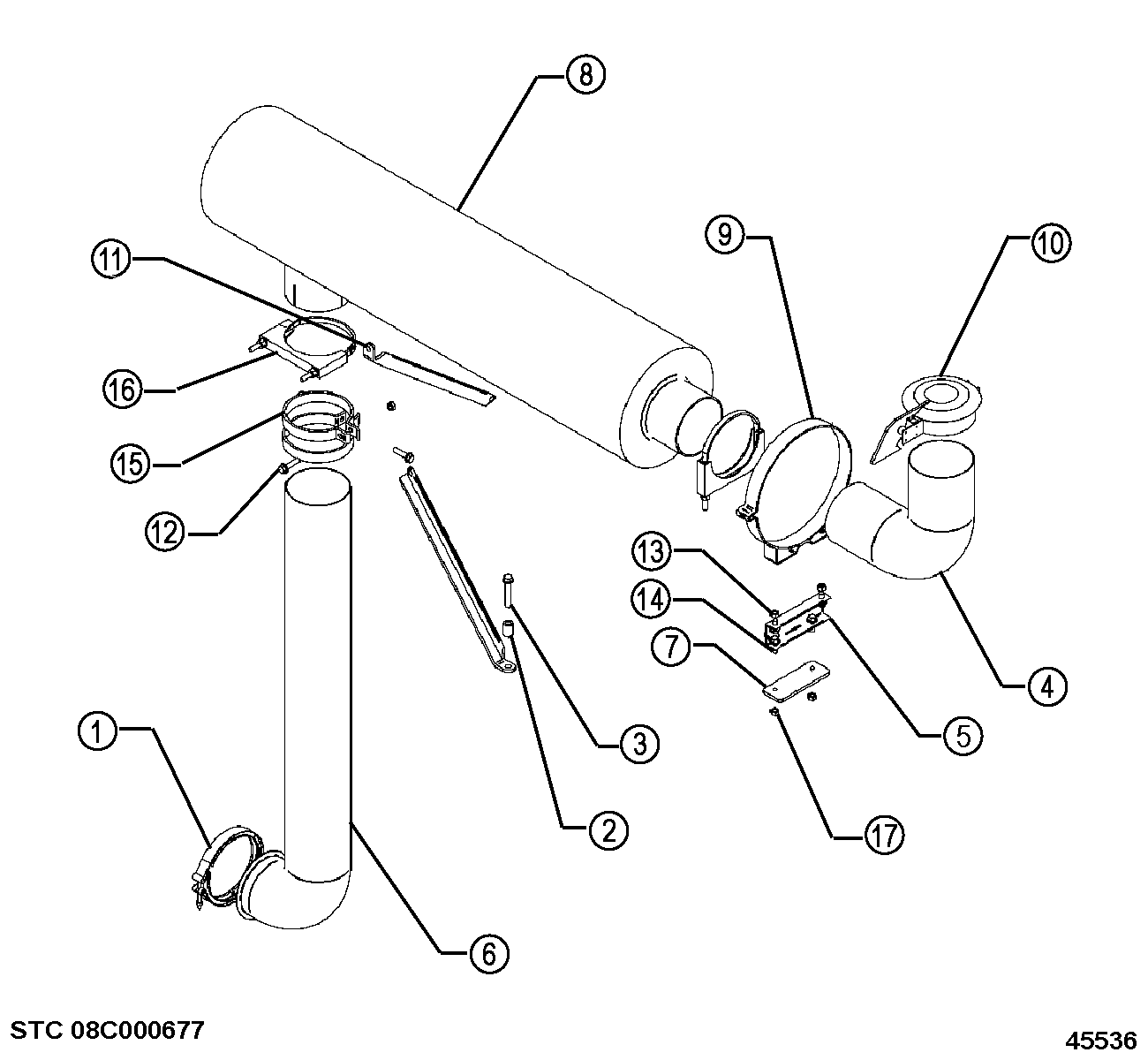 DETROIT SERIES 50 Exhaust Muffler and/or Connections #587