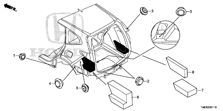 B3611 B-36-11 GROMMET(REAR) – HONDA CR-V RW/RT 2016-2021