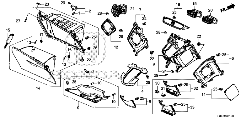 B3715 B-37-15 INSTRUMENT PANEL GARNISH( PASSENGER SIDE)(RH) – HONDA CR-V RW/RT 2016-2021
