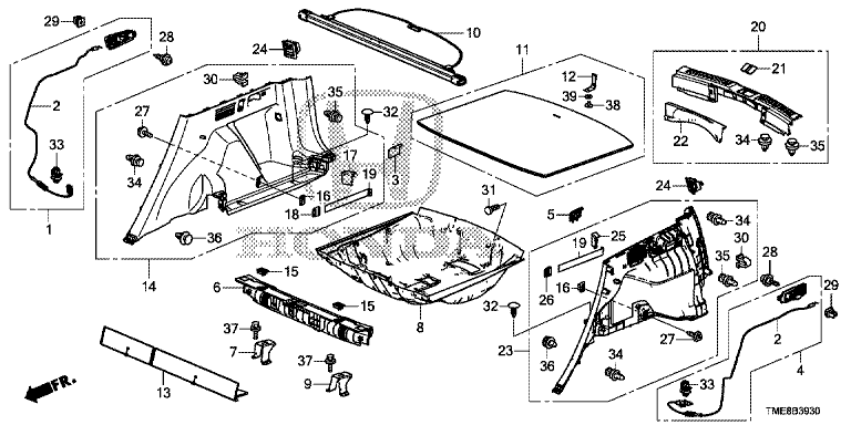 B3930 B-39-30 SIDE LINING(1) – HONDA CR-V RW/RT 2016-2021